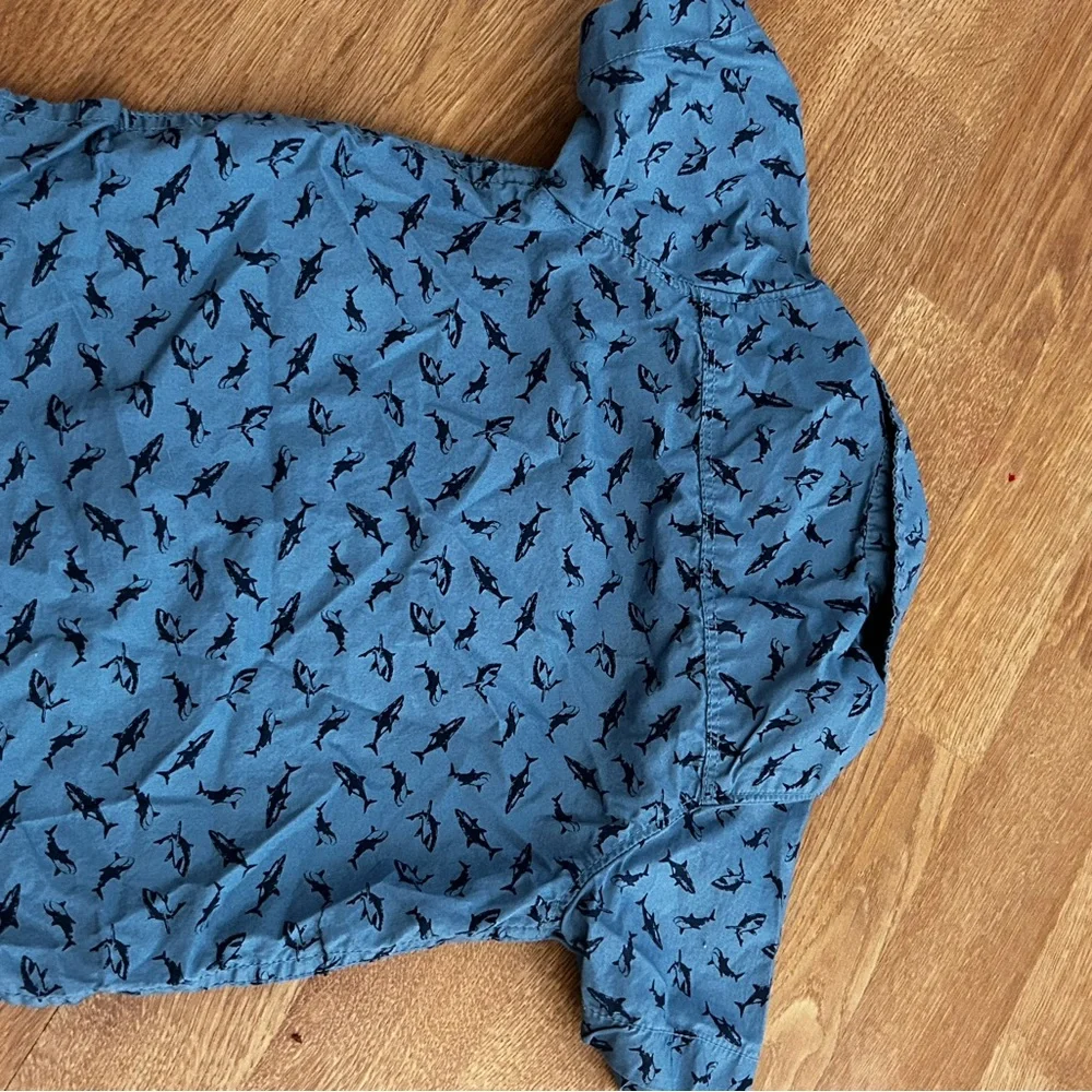 OshKosh B'gosh Navy Shark Pattern Button Down Shirt